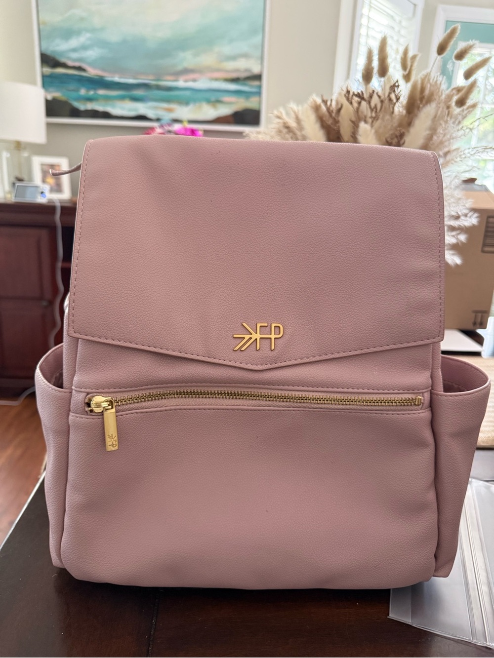 Freshly Picked Mauve Pink Backpack with Gold Hardware